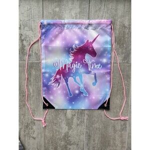 Girls Drawstring Party Bag School Swim Beach PE Backpack Kids Unicorn Rucksack